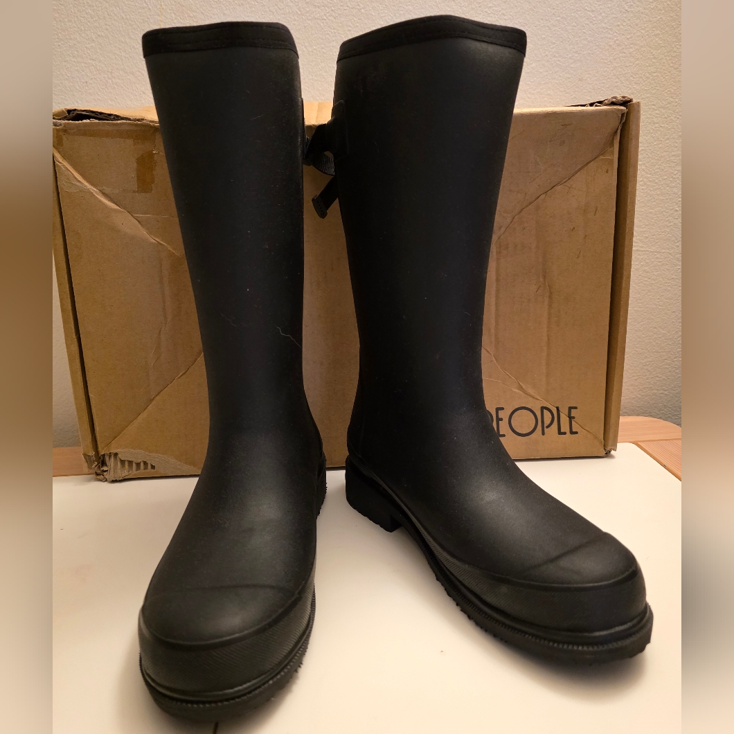 Nib Merry People Black Tall Darcy Gumboots - Mid-Calf Size 37-Retired — image 6 of 8